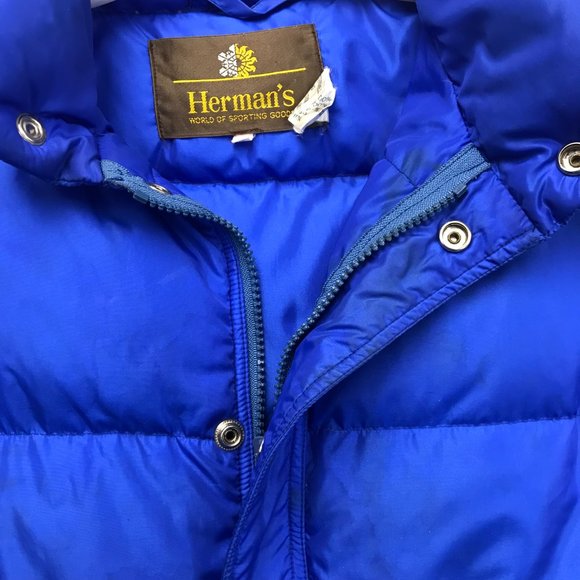 VTG Womens Blue Down Puffer Vest Size M Snap Front Nylon Wind Proof - Picture 4 of 13